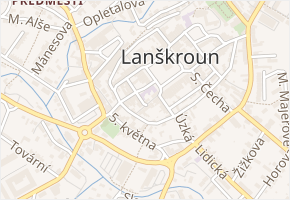 Kozinova v obci Lanškroun - mapa ulice