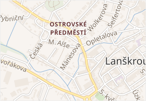 Mánesova v obci Lanškroun - mapa ulice
