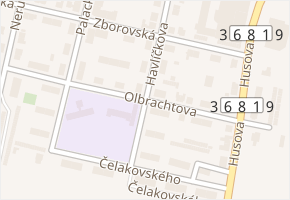 Olbrachtova v obci Lanškroun - mapa ulice