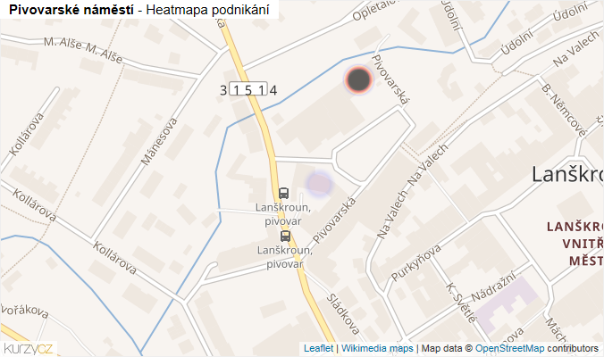 Mapa Pivovarské náměstí - Firmy v ulici.