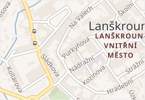 Purkyňova v obci Lanškroun - mapa ulice