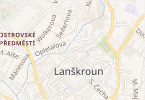 Údolní v obci Lanškroun - mapa ulice