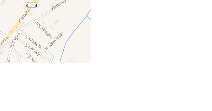 Bří. Mrštíků v obci Lanžhot - mapa ulice
