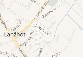J. Nerudy v obci Lanžhot - mapa ulice