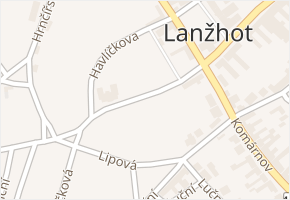 Komenského v obci Lanžhot - mapa ulice