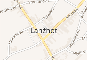 Lanžhot v obci Lanžhot - mapa části obce