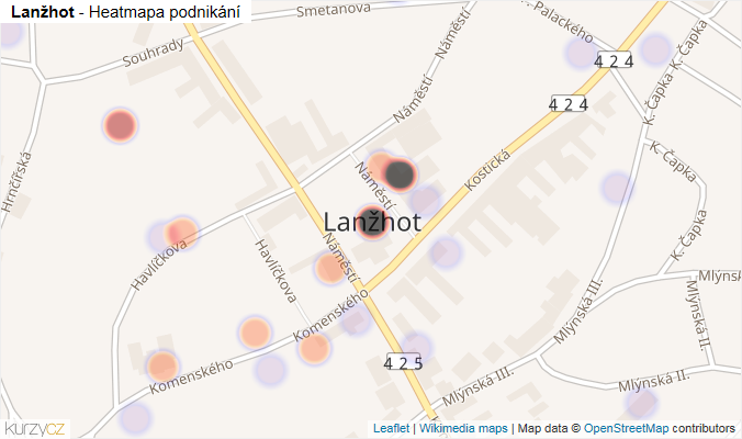 Mapa Lanžhot - Firmy v části obce.