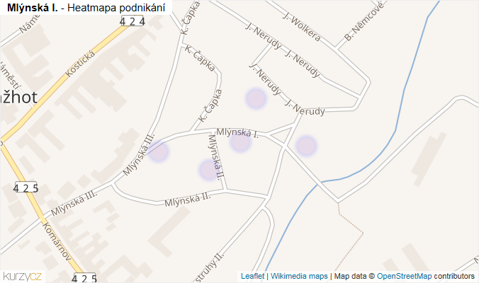 Mapa Mlýnská I. - Firmy v ulici.
