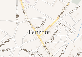 Náměstí v obci Lanžhot - mapa ulice