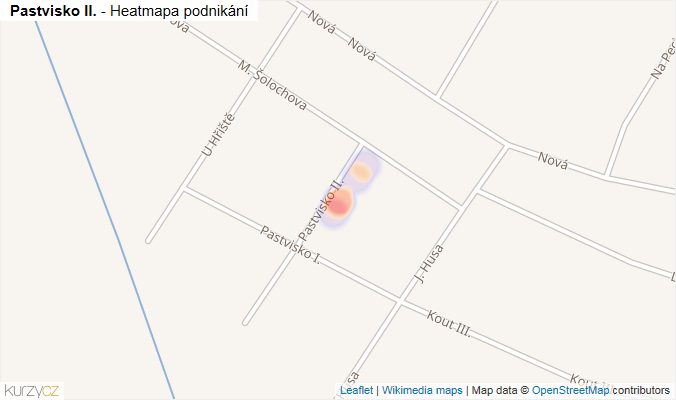 Mapa Pastvisko II. - Firmy v ulici.