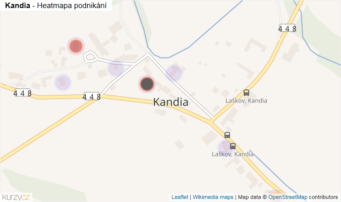 Mapa Kandia - Firmy v části obce.