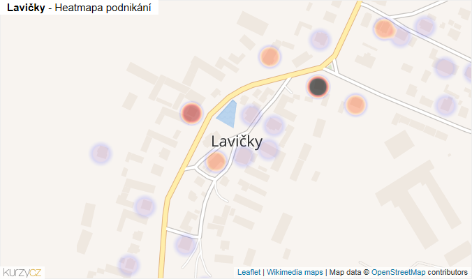 Mapa Lavičky - Firmy v části obce.