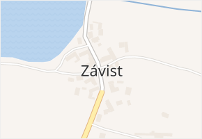 Závist v obci Lavičky - mapa části obce