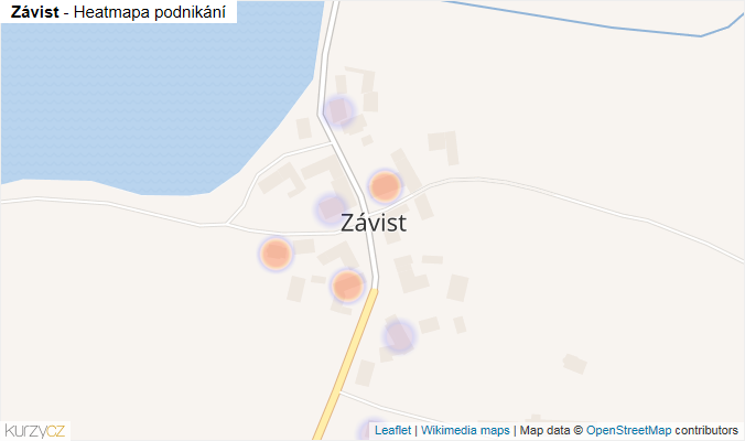 Mapa Závist - Firmy v části obce.