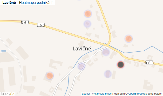 Mapa Lavičné - Firmy v části obce.