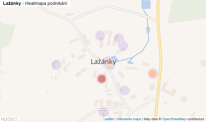 Mapa Lažánky - Firmy v části obce.