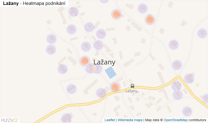 Mapa Lažany - Firmy v části obce.