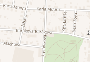 Barákova v obci Lázně Bělohrad - mapa ulice