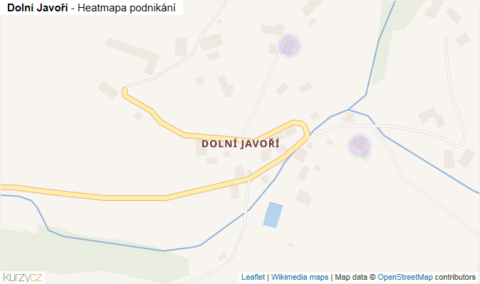 Mapa Dolní Javoří - Firmy v části obce.
