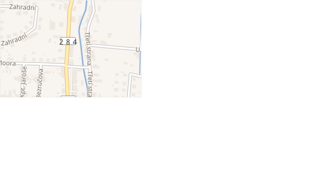 Harantova v obci Lázně Bělohrad - mapa ulice