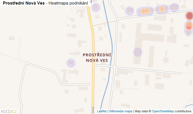 Mapa Prostřední Nová Ves - Firmy v části obce.