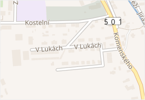 V Lukách v obci Lázně Bělohrad - mapa ulice