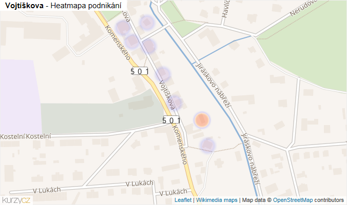 Mapa Vojtíškova - Firmy v ulici.