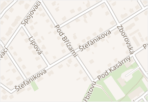 Štefánikova v obci Lázně Bohdaneč - mapa ulice