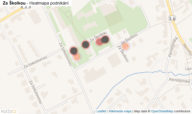 Mapa Za Školkou - Firmy v ulici.