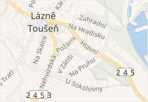 Na Zárybničí v obci Lázně Toušeň - mapa ulice