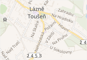 Požární v obci Lázně Toušeň - mapa ulice