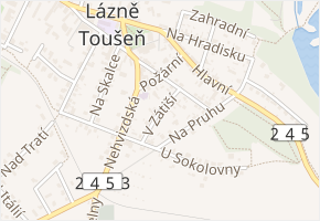 V Zátiší v obci Lázně Toušeň - mapa ulice