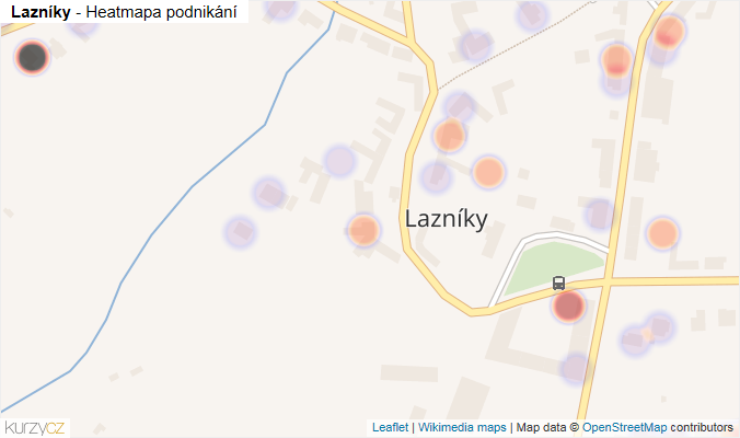 Mapa Lazníky - Firmy v části obce.