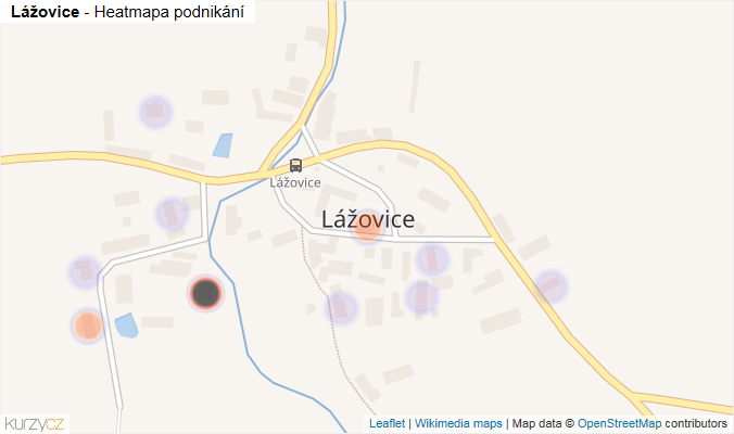Mapa Lážovice - Firmy v části obce.