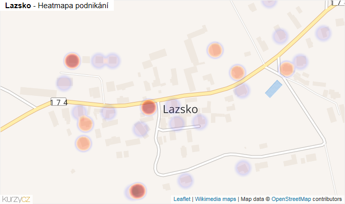 Mapa Lazsko - Firmy v části obce.