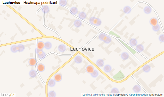 Mapa Lechovice - Firmy v části obce.