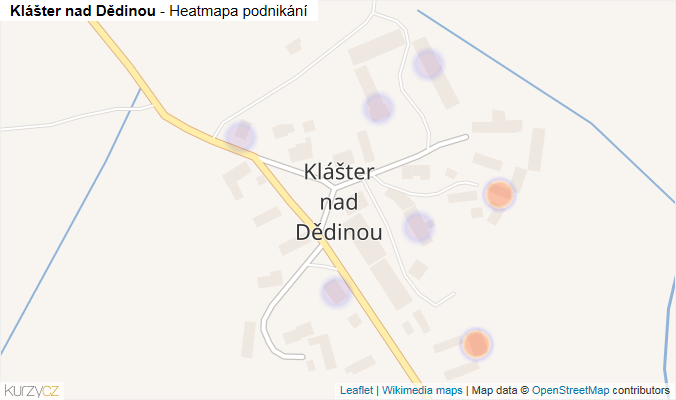 Mapa Klášter nad Dědinou - Firmy v části obce.