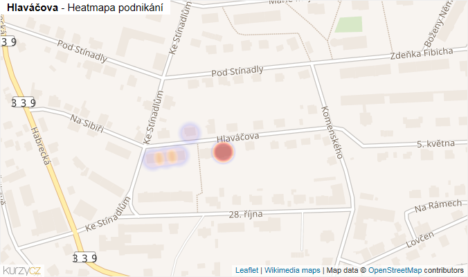 Mapa Hlaváčova - Firmy v ulici.