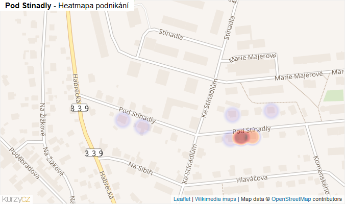Mapa Pod Stínadly - Firmy v ulici.