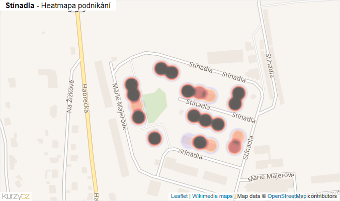 Mapa Stínadla - Firmy v ulici.