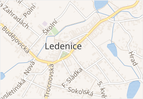 Náměstí v obci Ledenice - mapa ulice