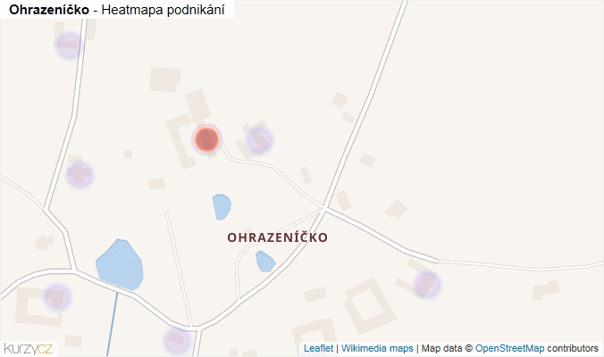 Mapa Ohrazeníčko - Firmy v části obce.