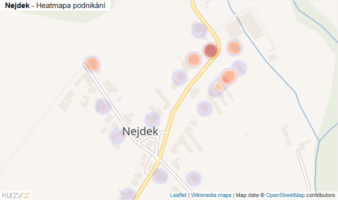 Mapa Nejdek - Firmy v části obce.