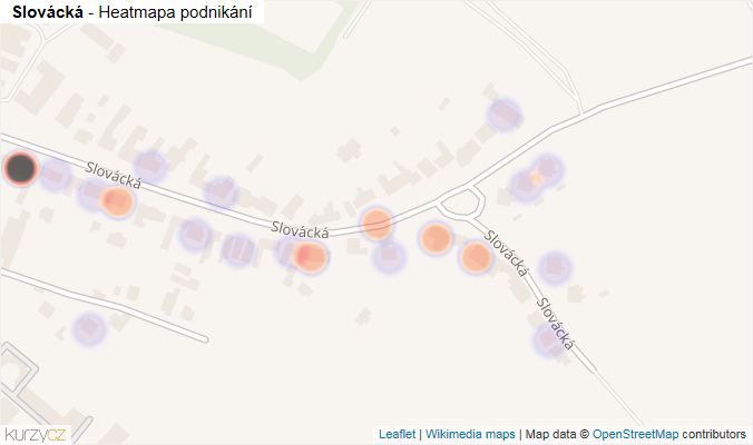 Mapa Slovácká - Firmy v ulici.