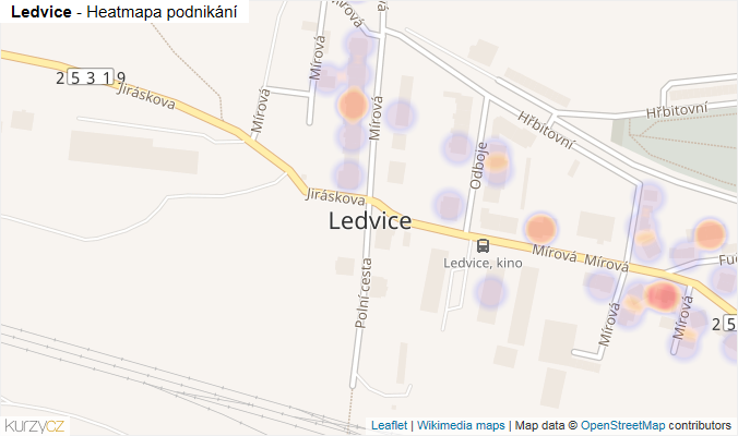 Mapa Ledvice - Firmy v části obce.
