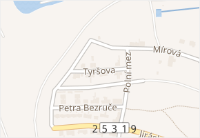 Tyršova v obci Ledvice - mapa ulice