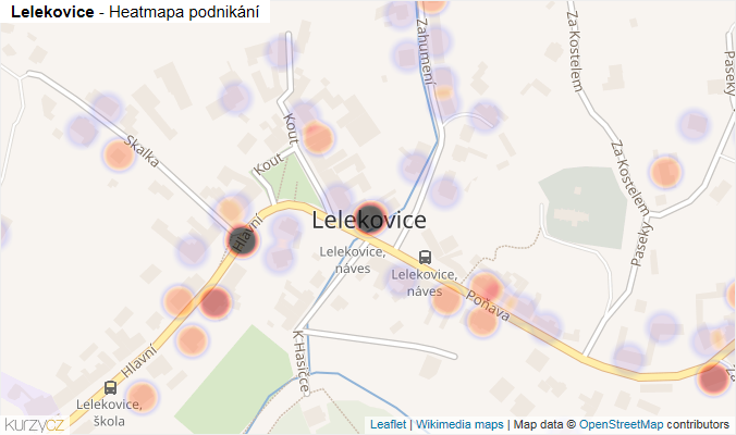Mapa Lelekovice - Firmy v části obce.