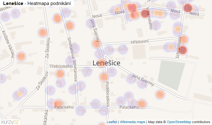 Mapa Lenešice - Firmy v části obce.