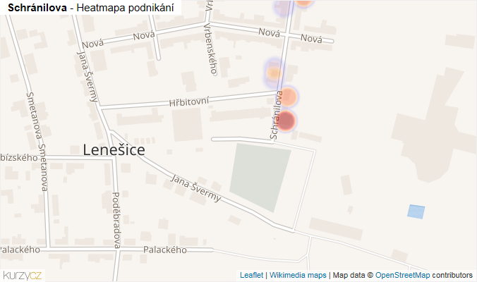 Mapa Schránilova - Firmy v ulici.