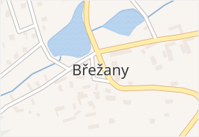 Břežany v obci Lešany - mapa části obce